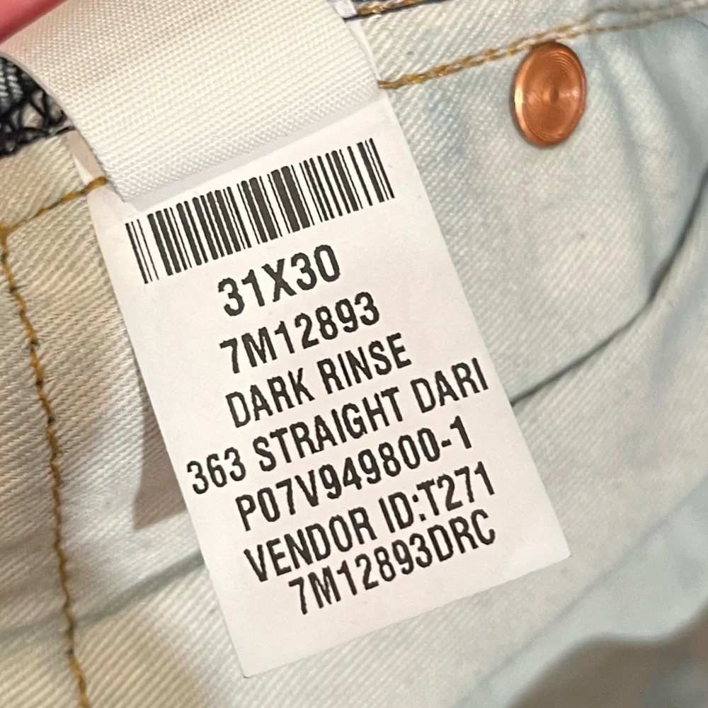 363 Lucky Brand Vintage Straight Jeans Dark Rinse 31x30 - Picture 6 of 7